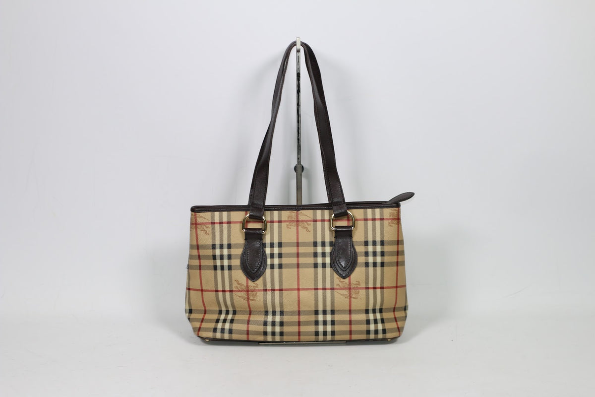 Burberry Brown PVC Haymarket Nova Check Hobo ONE Shoulder Bag 35310021 (V224731)