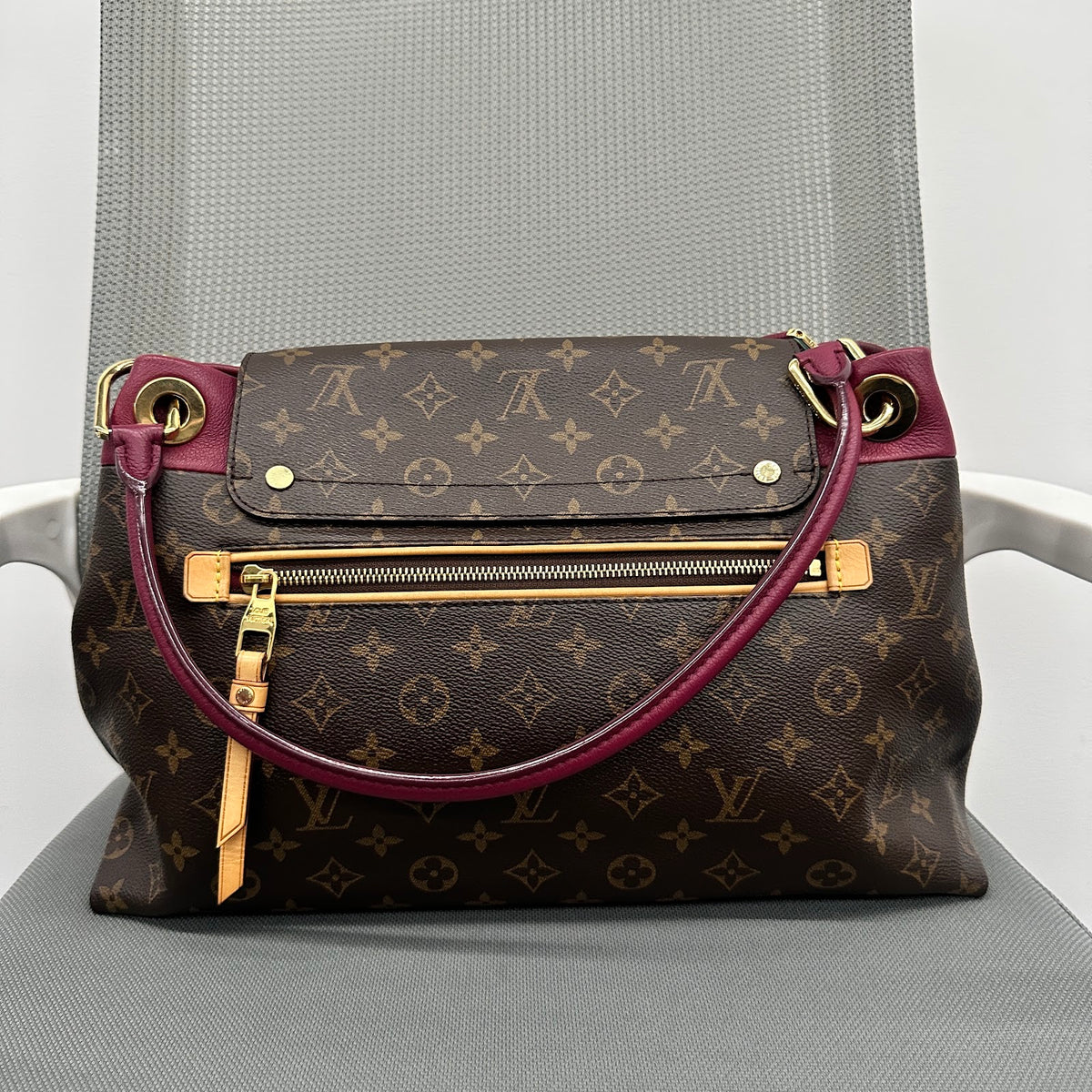 Louis Vuitton Olympe Monogram/Purple Top Handle Bag (LY1497)