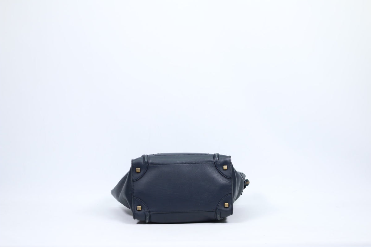 Celine Navy Leather Luggage ONE Tote Bag 165213 (V3512919)