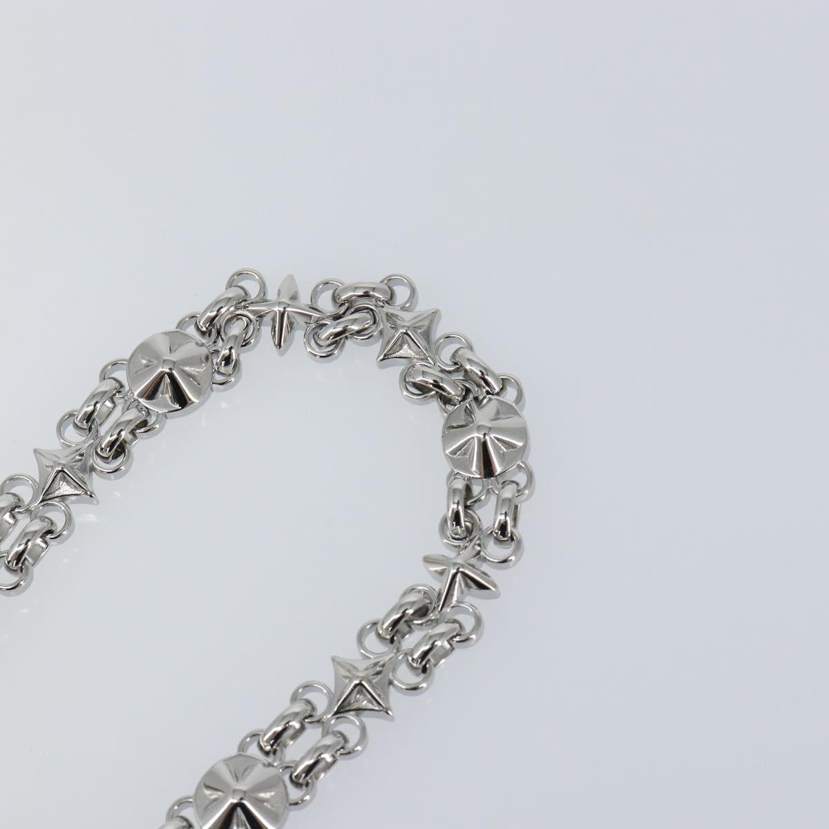 LOUIS VUITTON Chain Shoulder Strap metal 22"" Silver LV Auth 150794