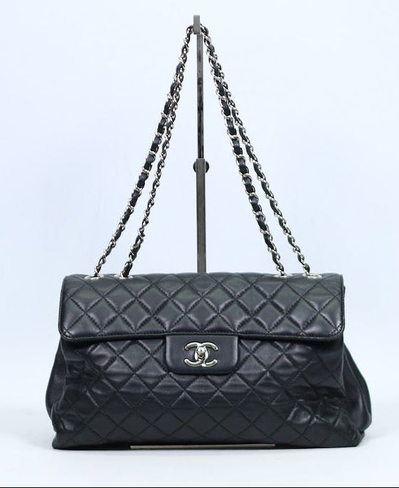 Chanel Black Lambskin Silver Flap ONE Shoulder Bag 20747726 (V3830917)