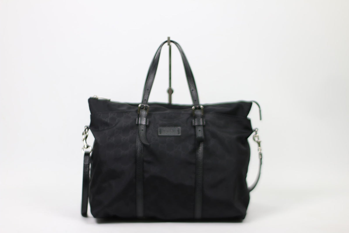 Gucci Black Nylon GG Trim ONE Shoulder Bag 510332