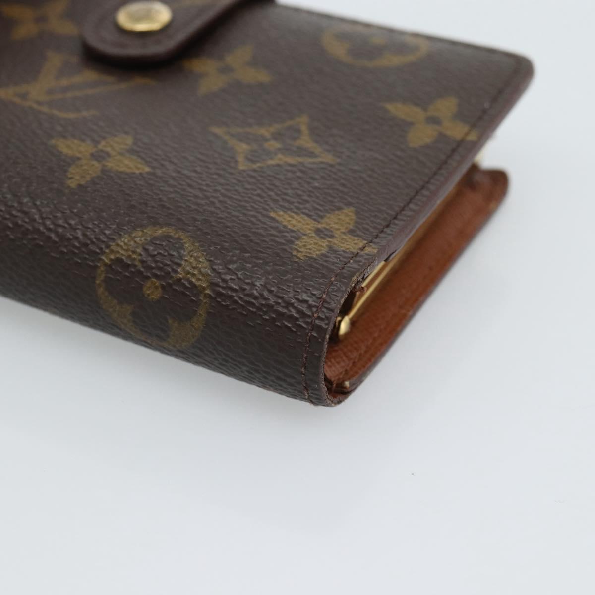 LOUIS VUITTON Monogram Porte Monnaie Billets Viennois M61663 LV Auth 182956
