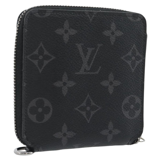 LOUIS VUITTON Monogram Eclipse Zippy Compact Wallet M80426 LV Auth 184794