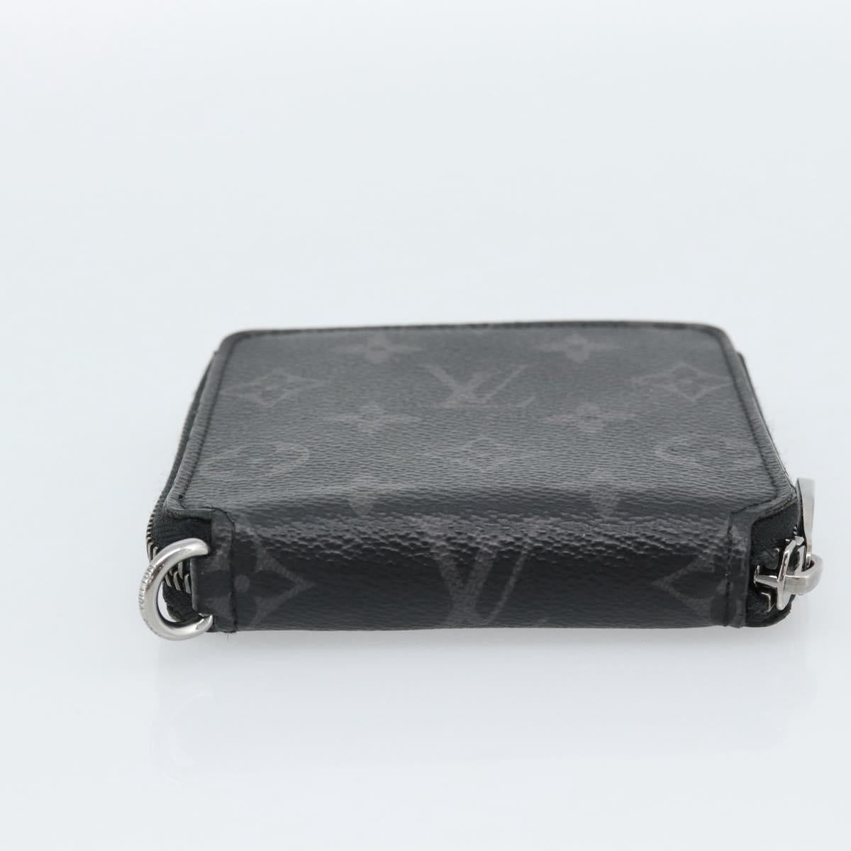 LOUIS VUITTON Monogram Eclipse Zippy Compact Wallet M80426 LV Auth 184794