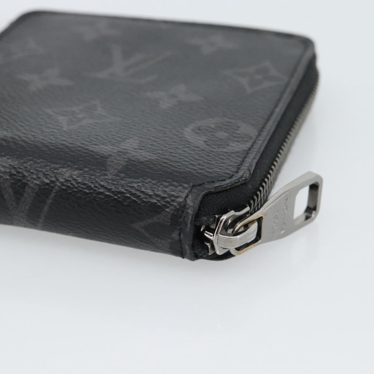 LOUIS VUITTON Monogram Eclipse Zippy Compact Wallet M80426 LV Auth 184794