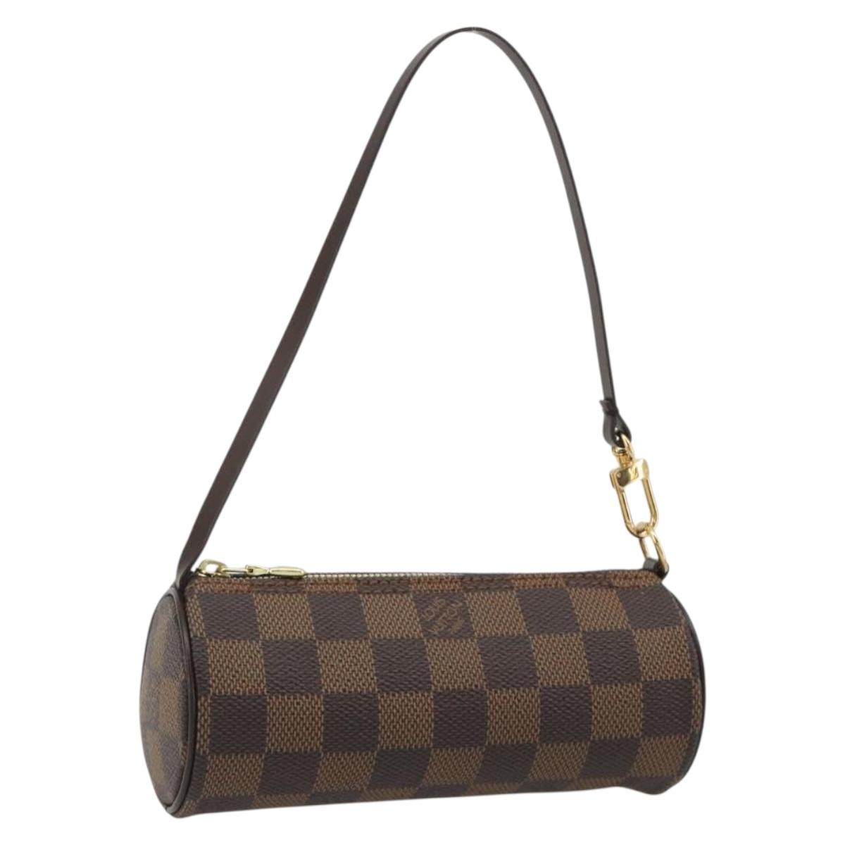 LOUIS VUITTON Damier Ebene Papillon Pouch LV Auth 189012
