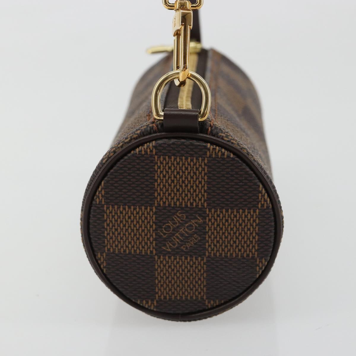LOUIS VUITTON Damier Ebene Papillon Pouch LV Auth 189012