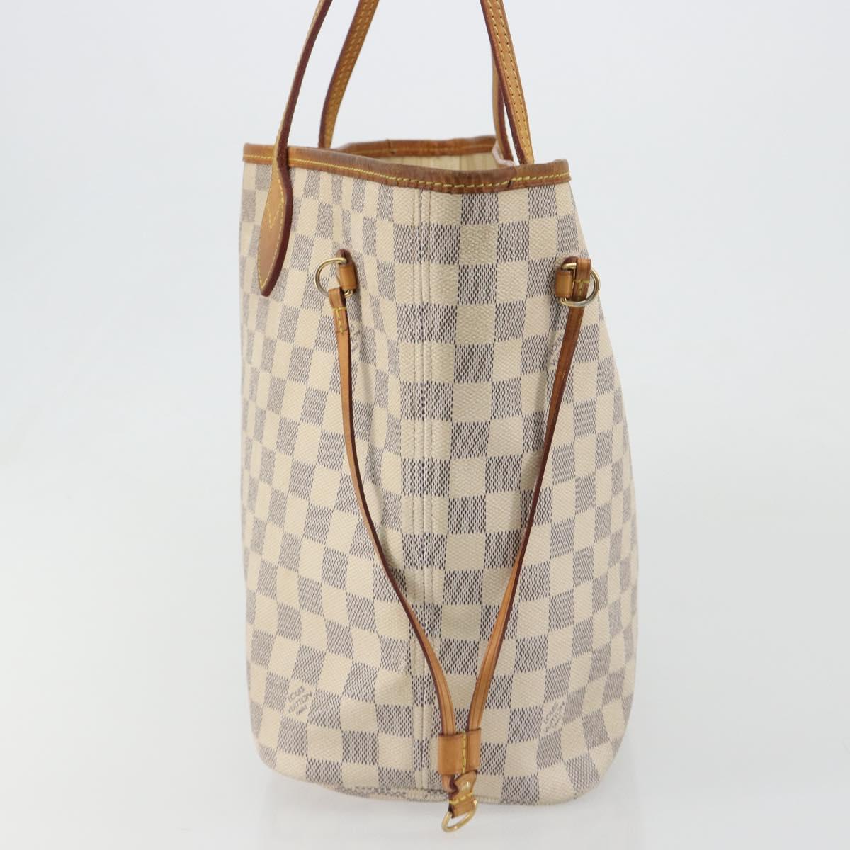 LOUIS VUITTON Damier Azur Neverfull MM Tote Bag N41605 LV Auth 189288