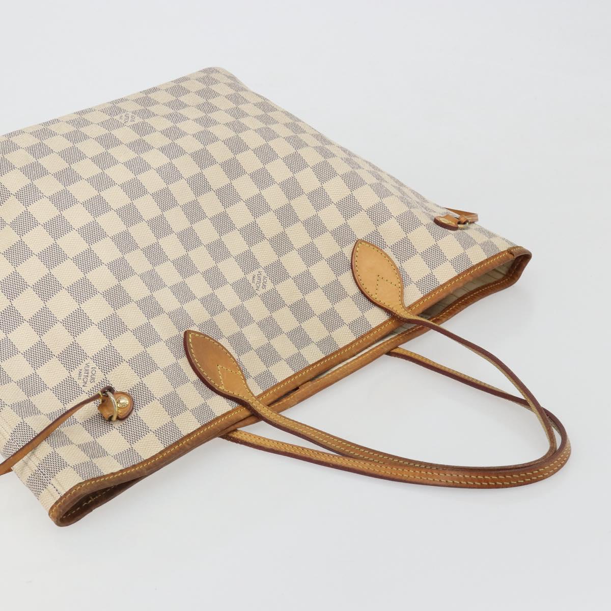 LOUIS VUITTON Damier Azur Neverfull MM Tote Bag N41605 LV Auth 189288