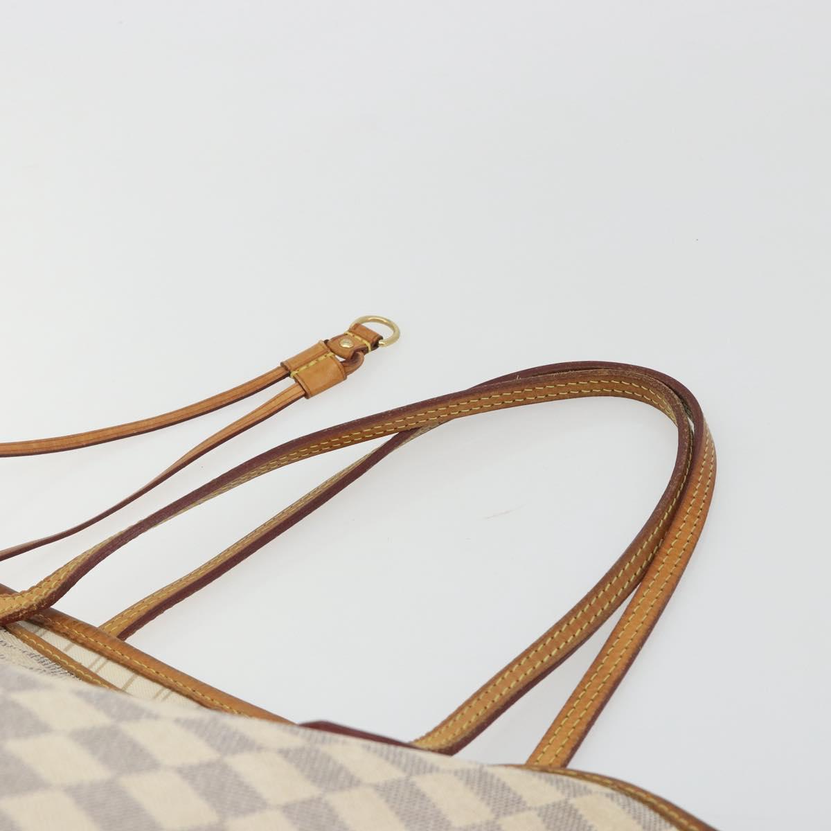 LOUIS VUITTON Damier Azur Neverfull MM Tote Bag N41605 LV Auth 189288