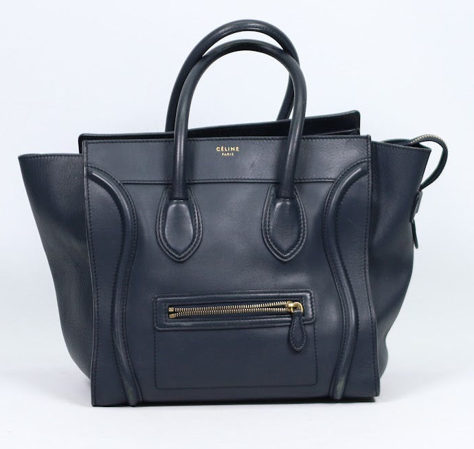 Celine Navy Leather Luggage ONE Tote Bag 165213 (V3512919)
