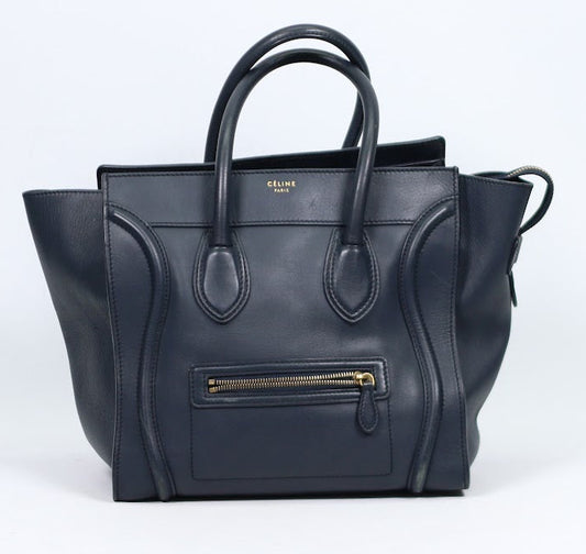 Celine Navy Leather Luggage ONE Tote Bag 165213 (V3512919)