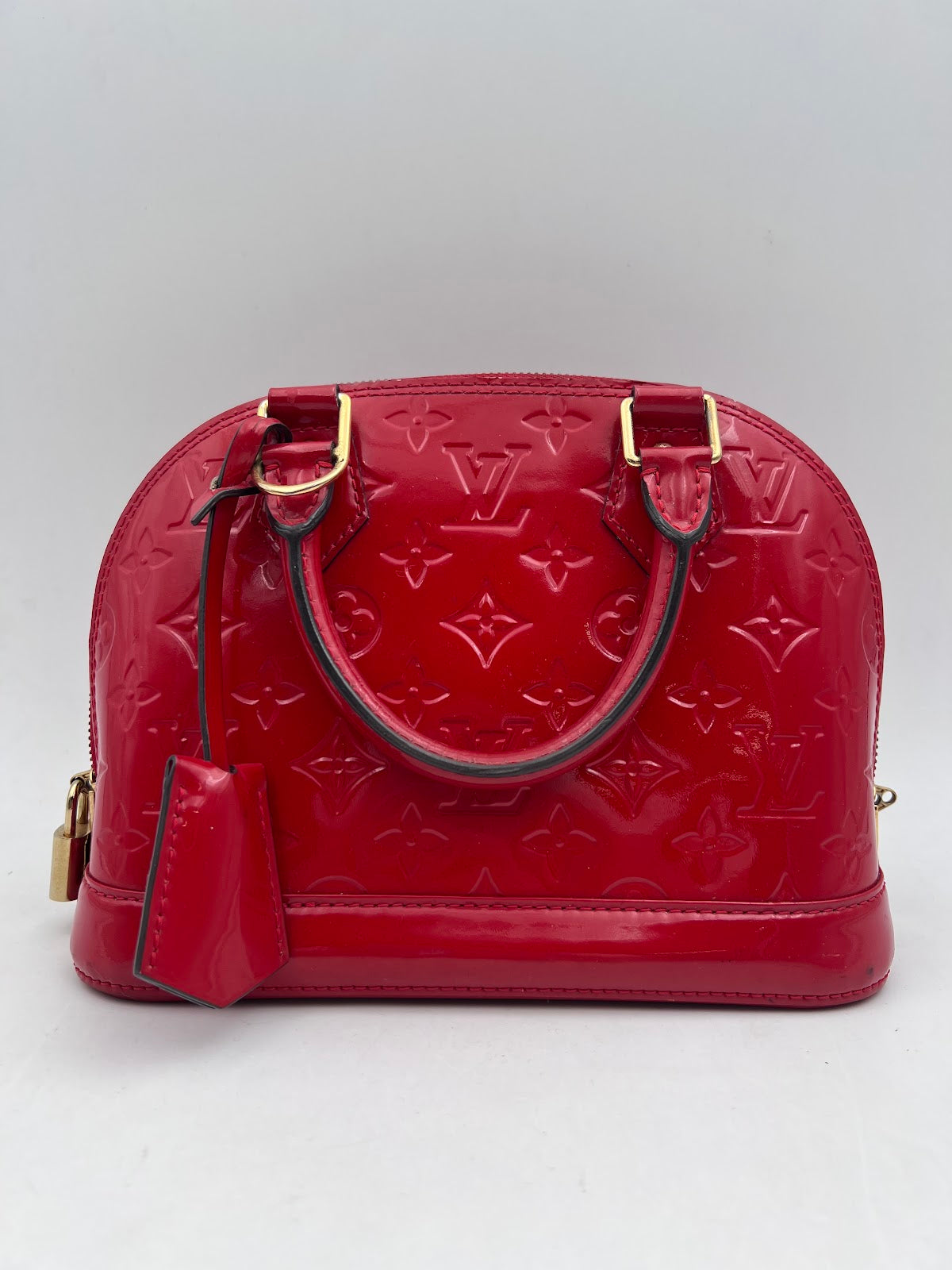 Louis Vuitton Alma BB Patent Leather, Red