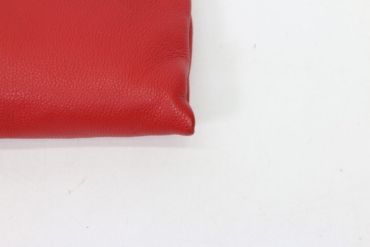 Prada Red Leather Gold Logo Detail Vitello Daino Square ONE Crossbody Bag 1BH050 (V165907)