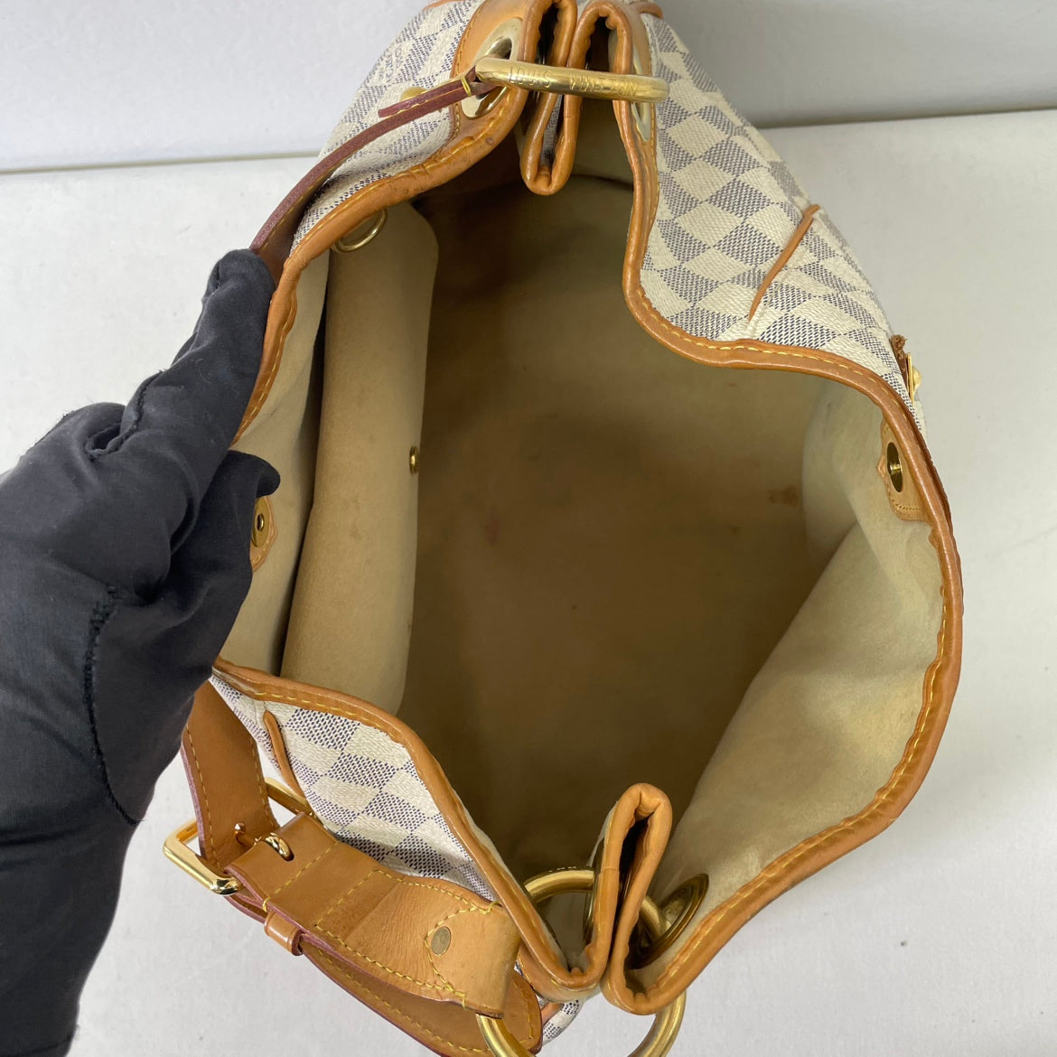 Louis Vuitton White PVC Damier Azur Galliera PM Shoulder Bag N55215 (V1210919)