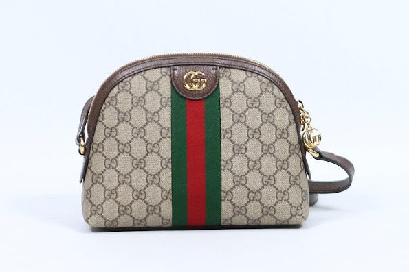 Gucci Brown PVC GG Supreme Web Ophidia Small Crossbody Bag 735395 (V7230908)