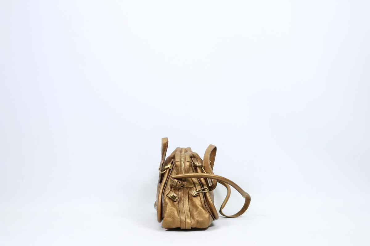 Chloé Gold Leather Paraty Medium Shoulder Bag 8HS891 (V322919)