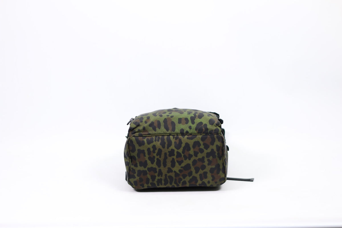 Prada Green Military Tessuto Leopard ONE Backpack 1BZ001