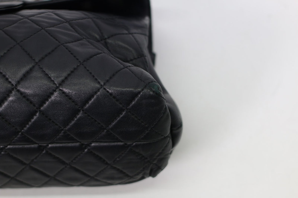 Chanel Black Lambskin Silver Flap ONE Shoulder Bag 20747726 (V3830917)