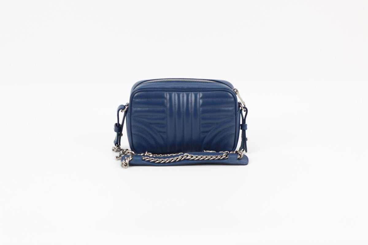 Prada Navy Leather Diagramme Mini Crossbody Bag 1BH084