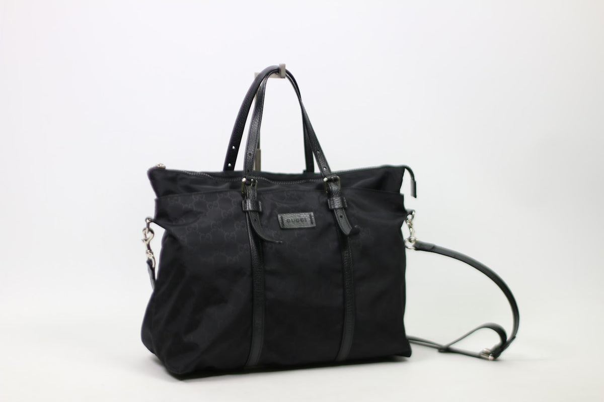 Gucci Black Nylon GG Trim ONE Shoulder Bag 510332