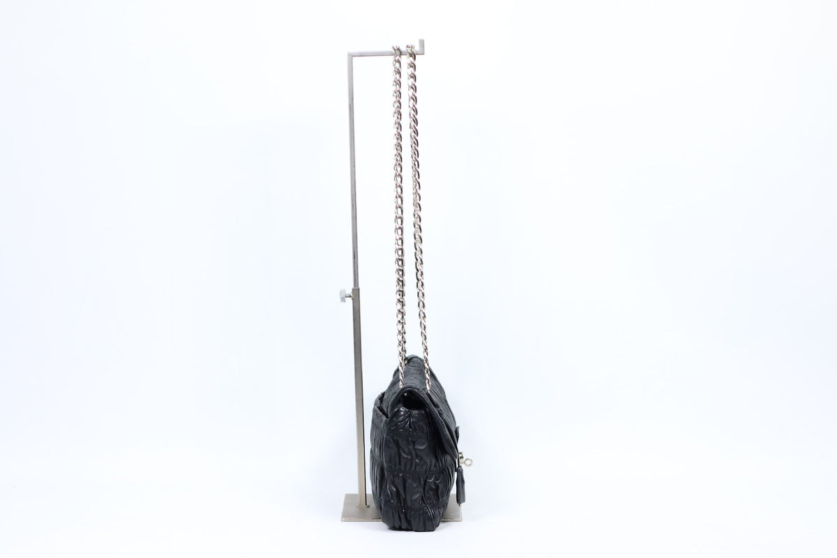 Prada Black Leather Nappa Gaufre Lock ONE Shoulder Bag BT0939 (V1615831)