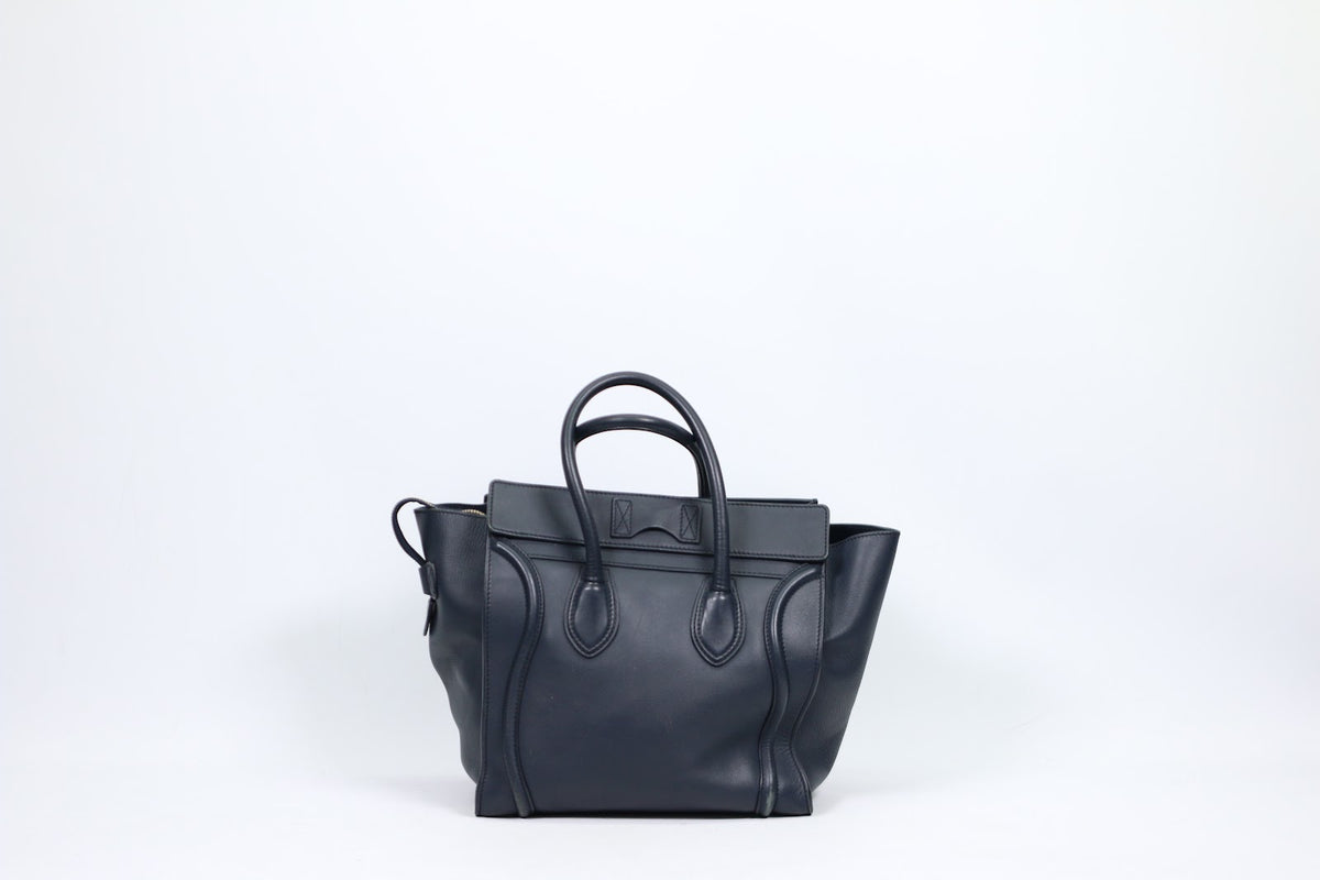 Celine Navy Leather Luggage ONE Tote Bag 165213 (V3512919)