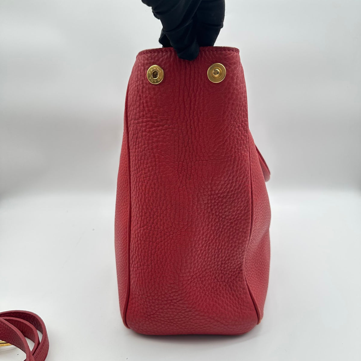 Prada Red Grained Leather Tote