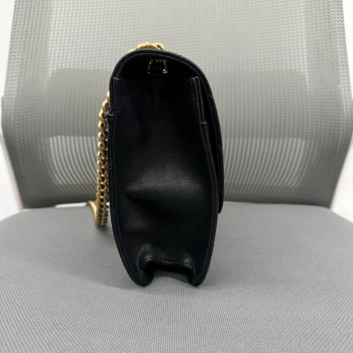 Chanel Vintage Lambskin Messenger Bag Black with Gold Hardware (LY1394)
