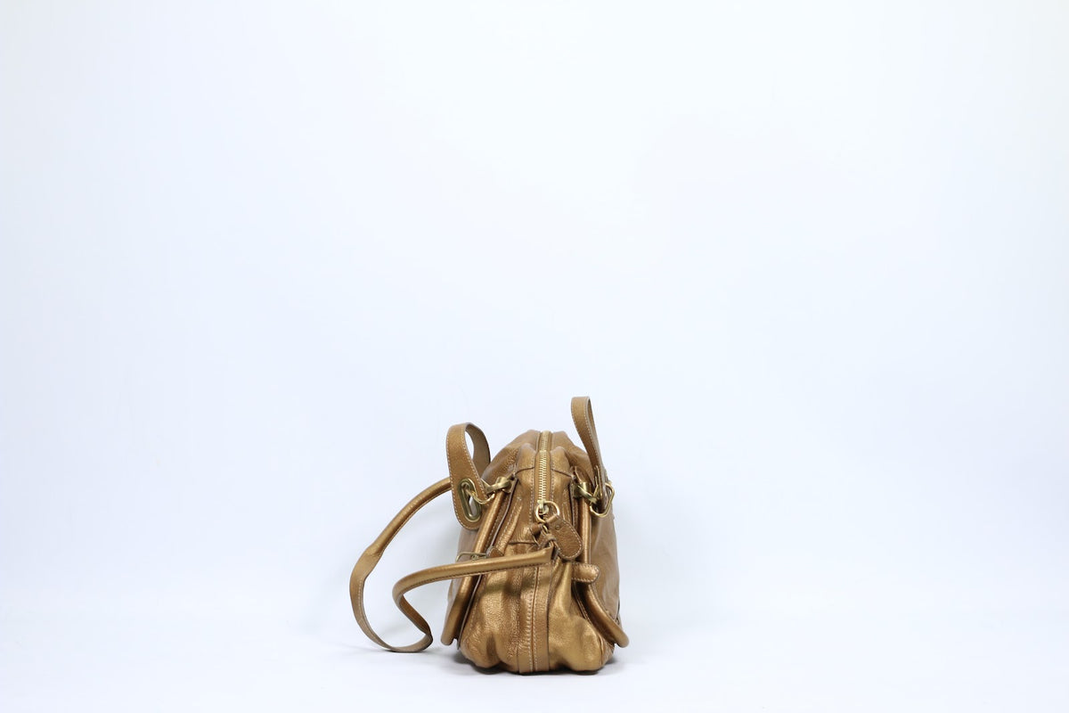 Chloé Gold Leather Paraty Medium Shoulder Bag 8HS891 (V322919)
