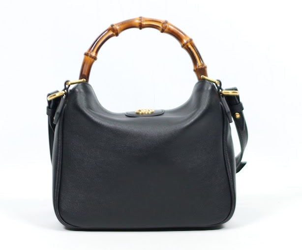 Gucci Black Leather Diana Bamboo Small Shoulder Bag 746251