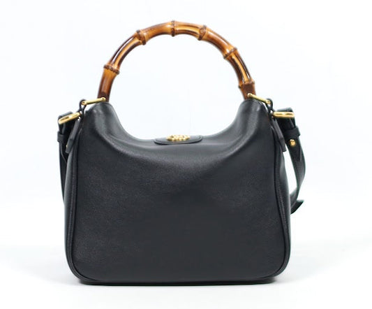 Gucci Black Leather Diana Bamboo Small Shoulder Bag 746251
