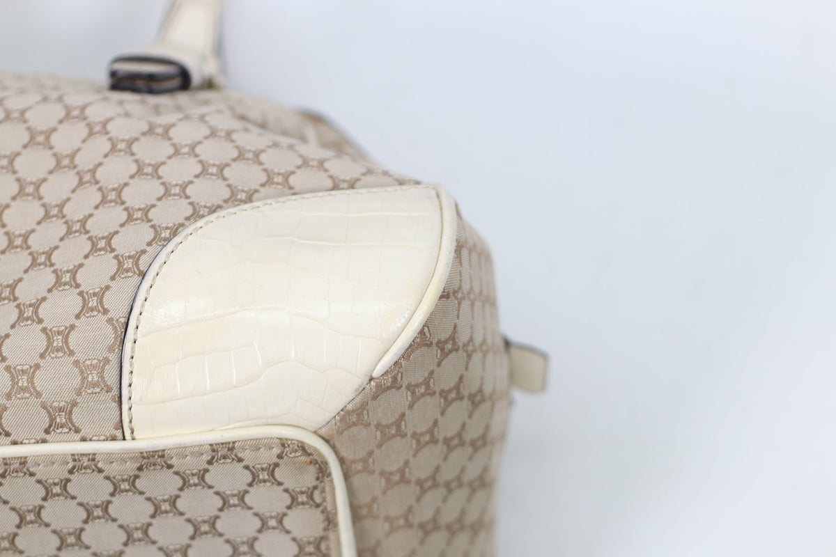 Celine Beige Fabric Vintage Blason ONE Tote Bag KC-ST-0078 (V3510813)