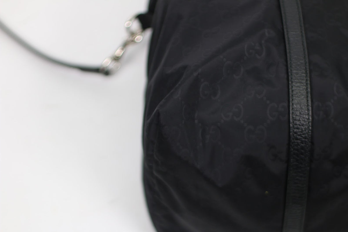 Gucci Black Nylon GG Trim ONE Shoulder Bag 510332