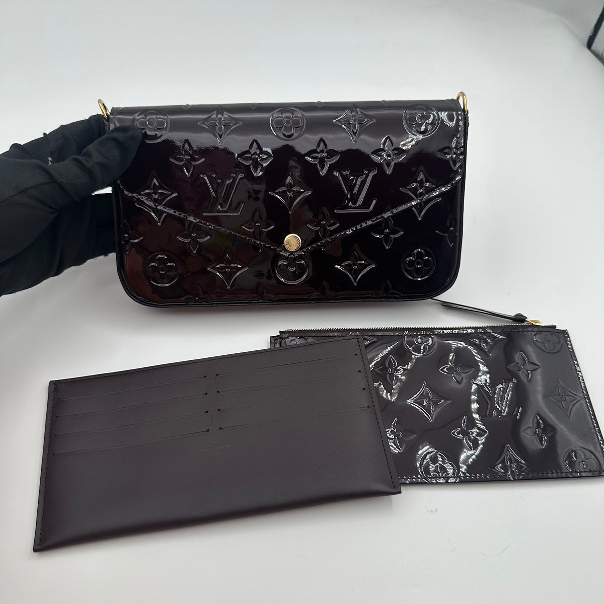 Louis Vuitton 3-in-1 Patent Leather Bag Burgundy (LX1544)