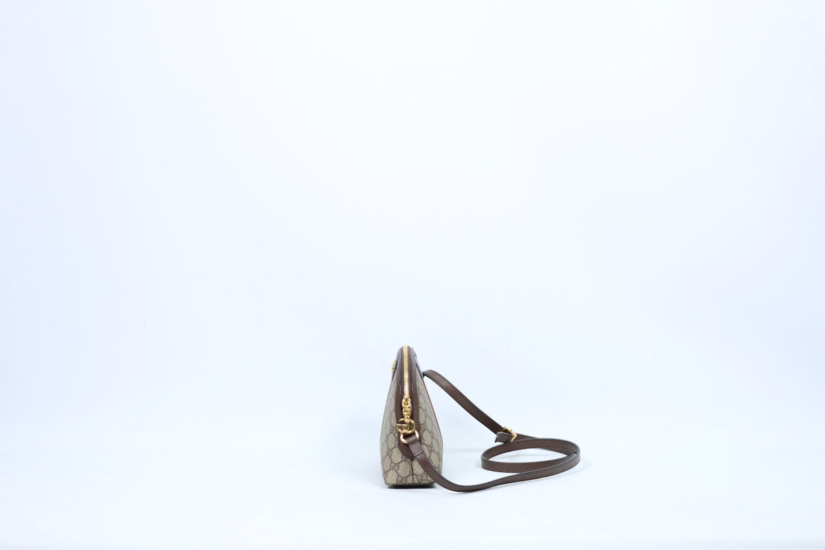 Gucci Brown PVC GG Supreme Web Ophidia Small Crossbody Bag 735395 (V7230908)