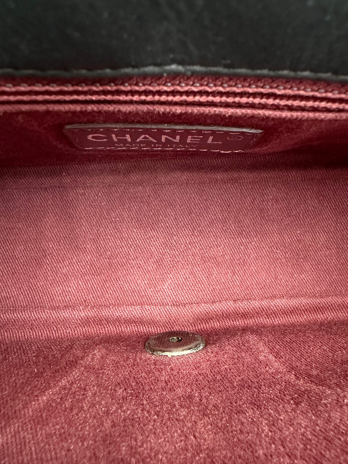 Chanel Flap Chain Crossbody Bag - interior stamp