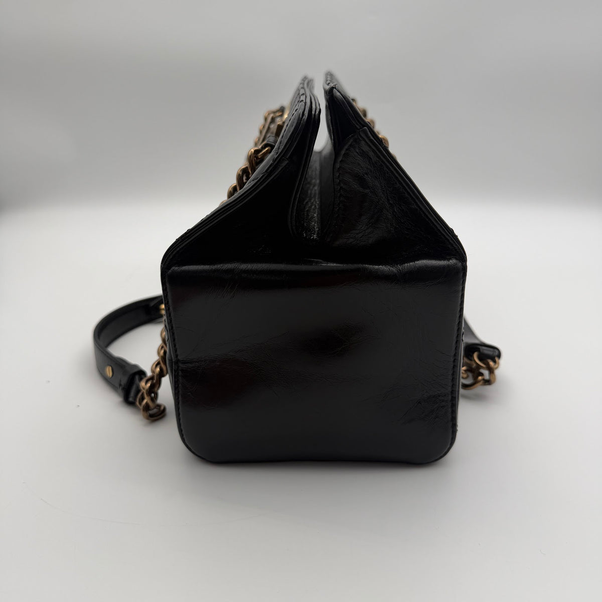 Chanel Waxed Leather Tote - side