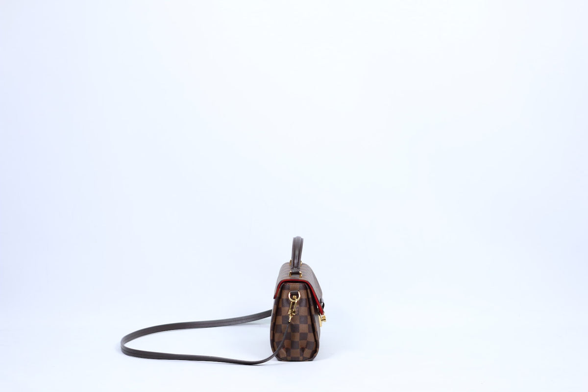 Louis Vuitton Brown PVC Damier Ebene Canvas Croisette ONE Shoulder Bag N53000 (V1240923)