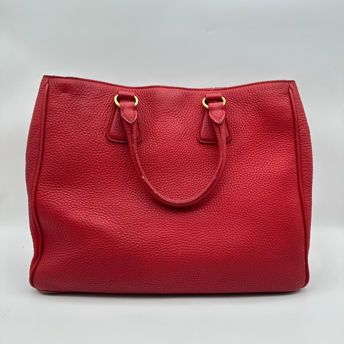 Prada Red Grained Leather Tote