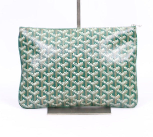 Goyard Green PVC Goyardine Sena MM Clutch (V7120825)