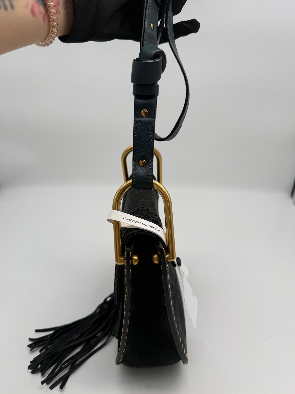 Chloe Suede Tassel Chain Bag Dark Green (BL1287)
