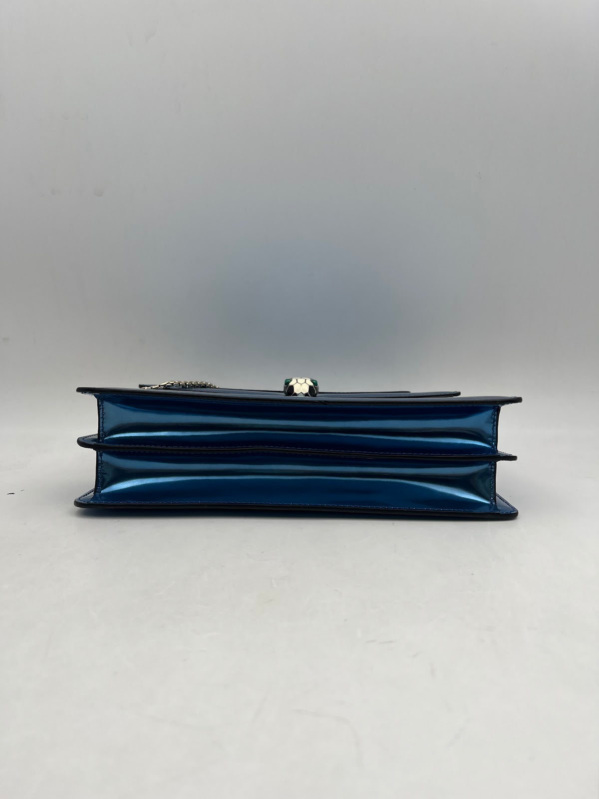 Bvlgari Serpenti Forever Flap Bag, Blue Patent