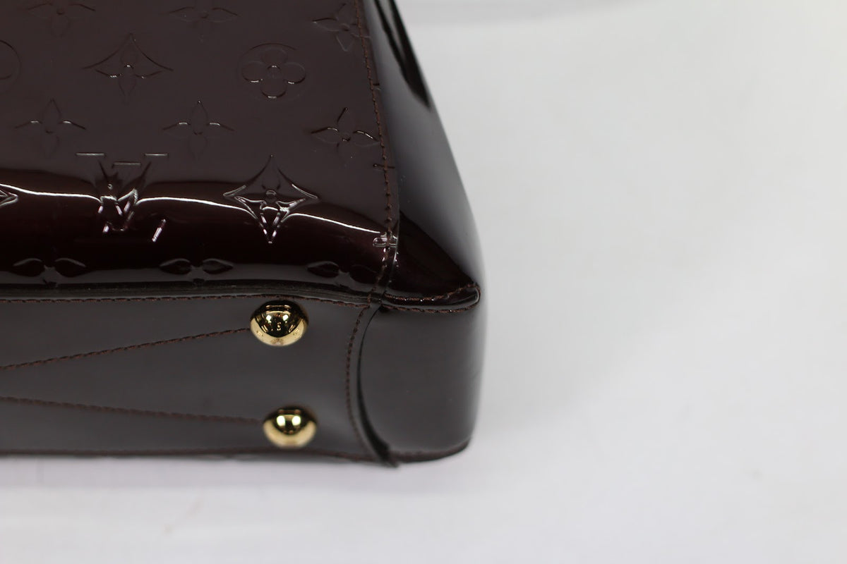 Louis Vuitton Brown Leather Vernis Patent Montaigne MM Shoulder Bag M50400