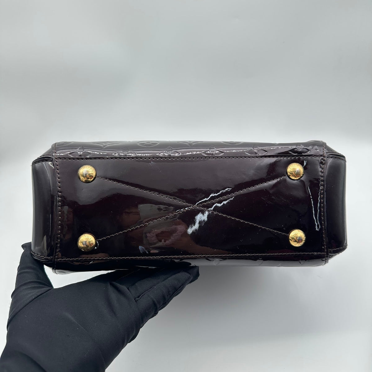 Louis Vuitton Montaigne BB Patent Leather Bag, Cherry Red