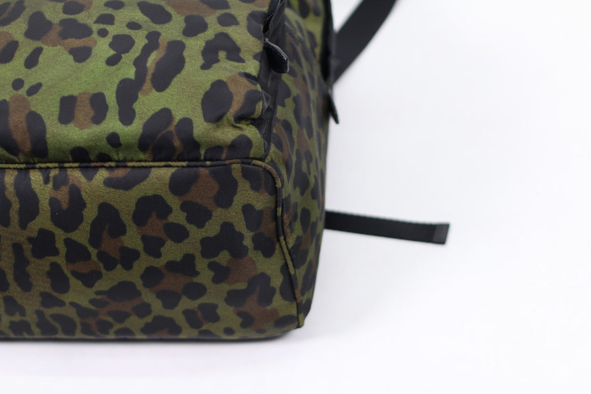 Prada Green Military Tessuto Leopard ONE Backpack 1BZ001