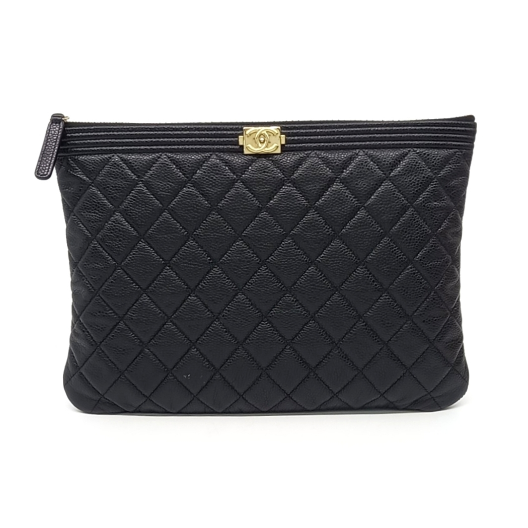 Chanel Caviar Boy Clutch New Medium (10266073)