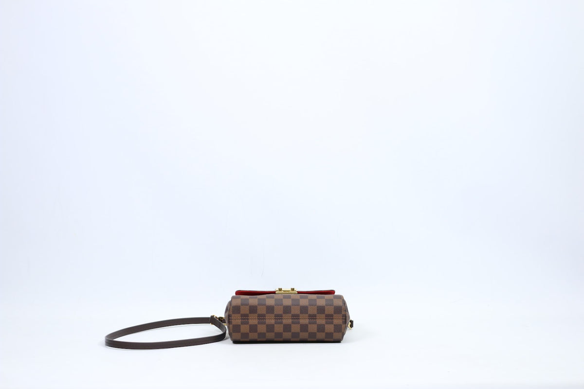 Louis Vuitton Brown PVC Damier Ebene Canvas Croisette ONE Shoulder Bag N53000 (V1240923)