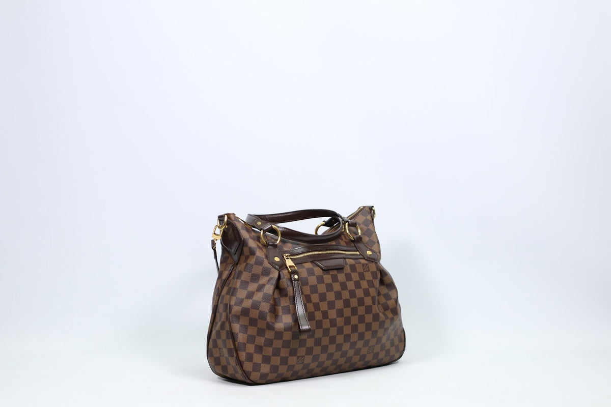 Louis Vuitton Brown PVC Damier Ebene Evora MM Shoulder Bag N41131 (V1230919)